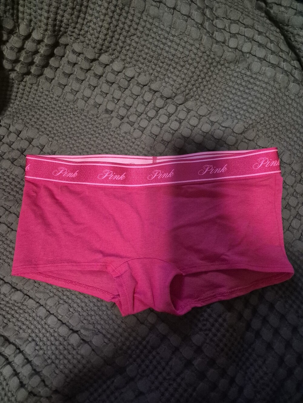 PINK Victoria's Secret NWT Hot Pink Cotton Boyshorts Cherry Bite Extra Small XS